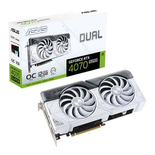 (image for) ASUS NVIDIA GeForce RTX 4070 SUPER 12GB DUAL WHITE OC Ada Lovelace Open Box Graphics Card